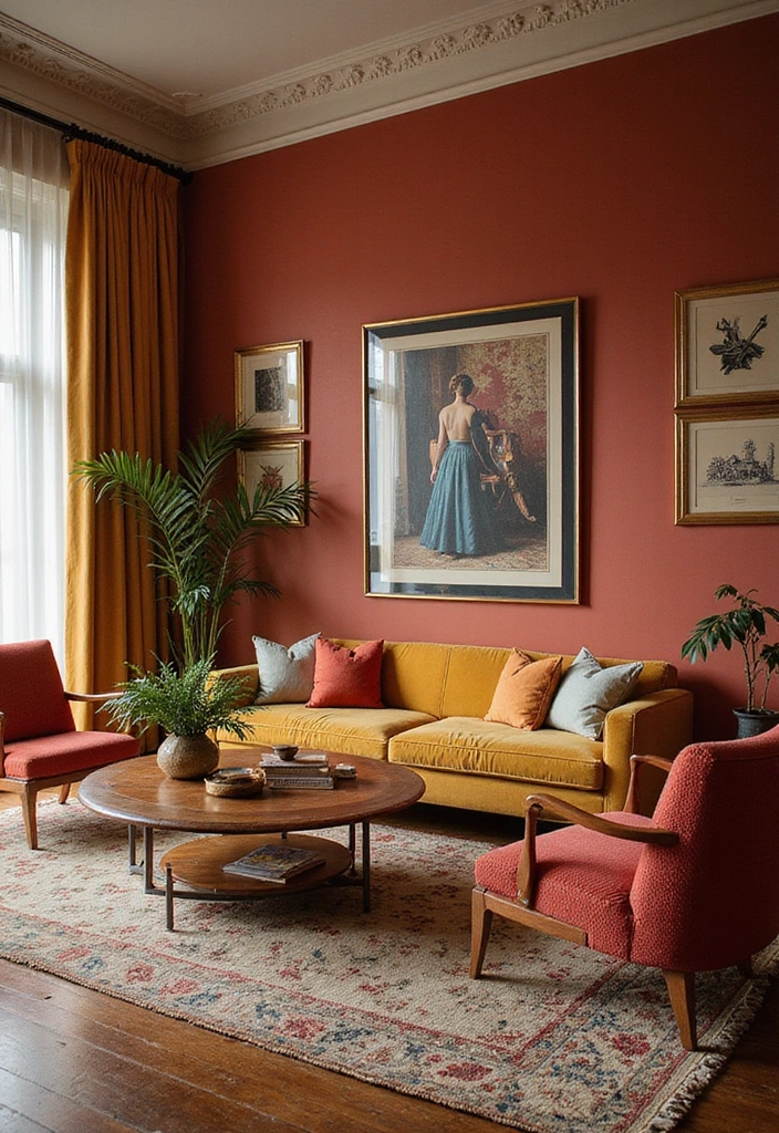 50 Living Room Ideas That Will Transform Your Space (Wait Until You See #27!) - 22. Retro Glam