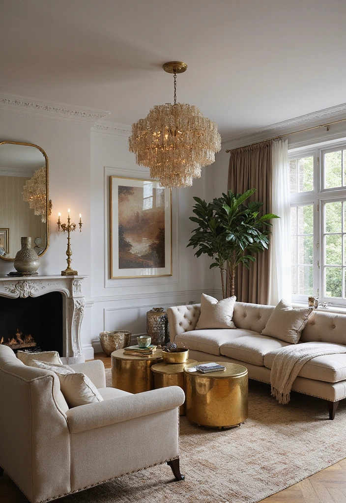 50 Living Room Ideas That Will Transform Your Space (Wait Until You See #27!) - 29. Metallic Accents