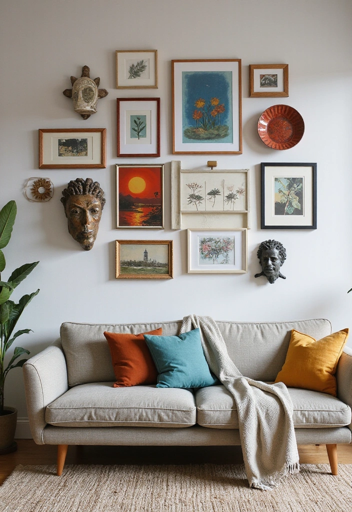 50 Living Room Ideas That Will Transform Your Space (Wait Until You See #27!) - 30. Creative Wall Art