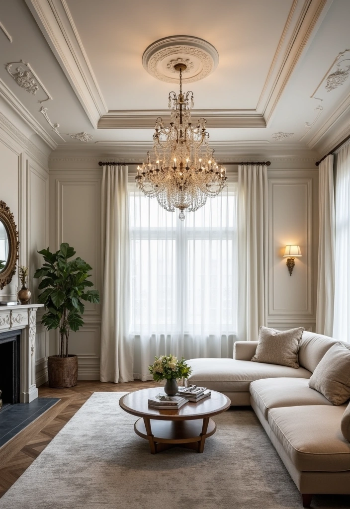 50 Living Room Ideas That Will Transform Your Space (Wait Until You See #27!) - 38. Decorative Ceiling Elements
