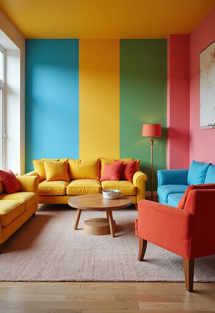 50 Living Room Ideas That Will Transform Your Space (Wait Until You See #27!) - 45. Bold Color Blocks