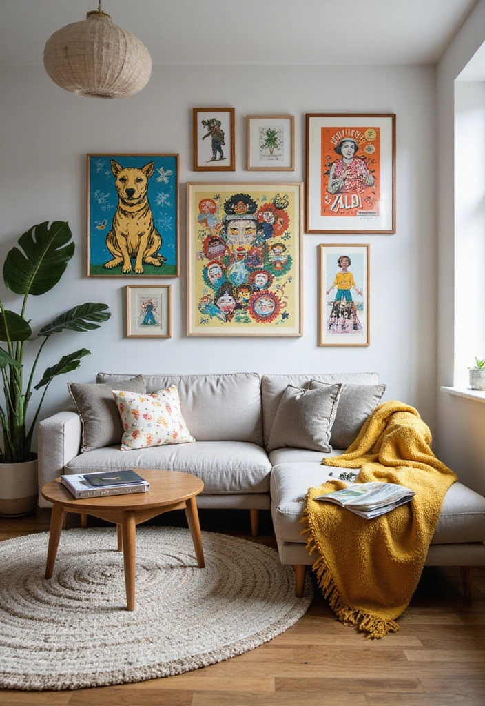 50 Living Room Ideas That Will Transform Your Space (Wait Until You See #27!) - 47. Playful Wall Art