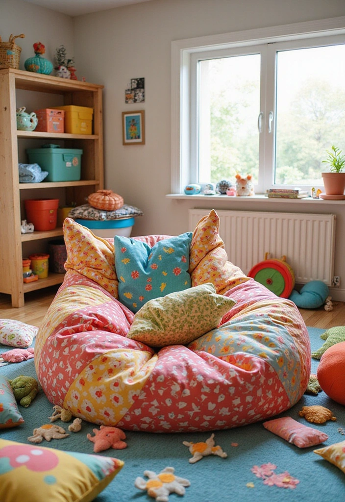 10 Adorable Home Decor Swings for Kids That'll Transform Their Playroom into a Wonderland! - 2. Vibrant Bean Bag Swing