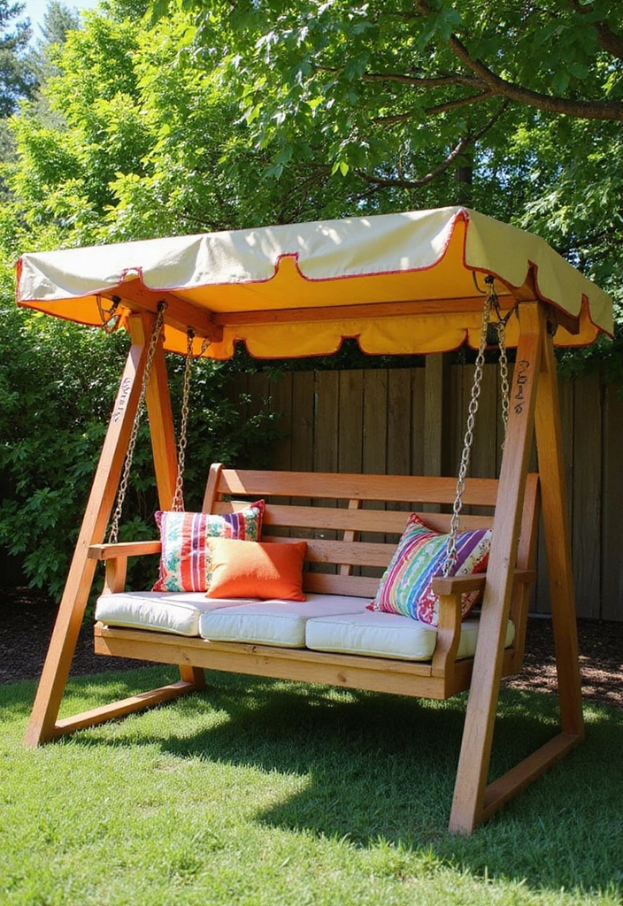 10 Adorable Home Decor Swings for Kids That'll Transform Their Playroom into a Wonderland! - 6. Swing with Canopy for Outdoor Fun