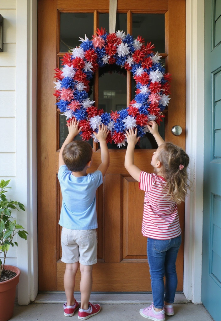 10 Fun July 4 Kids Decor Crafts That Will Spark Their Creativity! - 4. Red, White, and Blue Wreaths