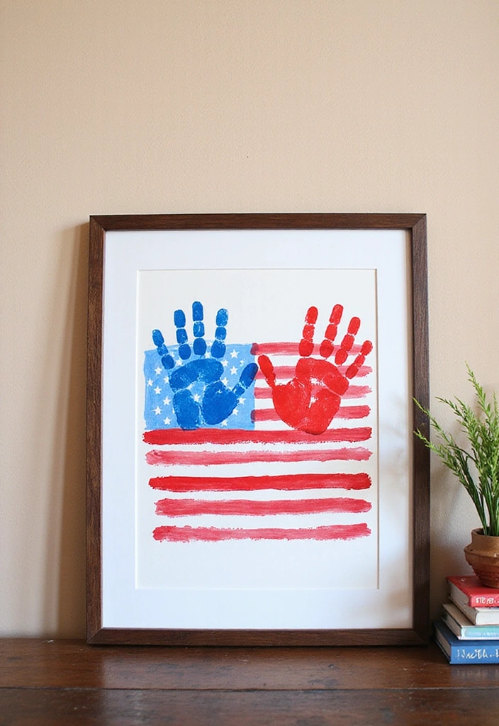 10 Fun July 4 Kids Decor Crafts That Will Spark Their Creativity! - 7. American Flag Handprint Art