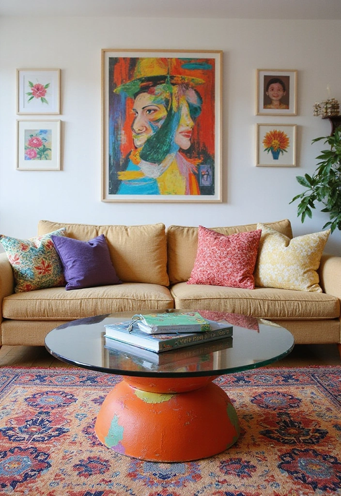 10 Stunning Glass Table Designs That Will Elevate Your Living Room (You Won’t Believe #4!) - 6. Colorful Accents