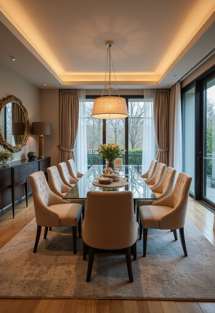 10 Stunning Glass Table Designs That Will Elevate Your Living Room (You Won’t Believe #4!) - 7. Elegant Dining Glass Tables