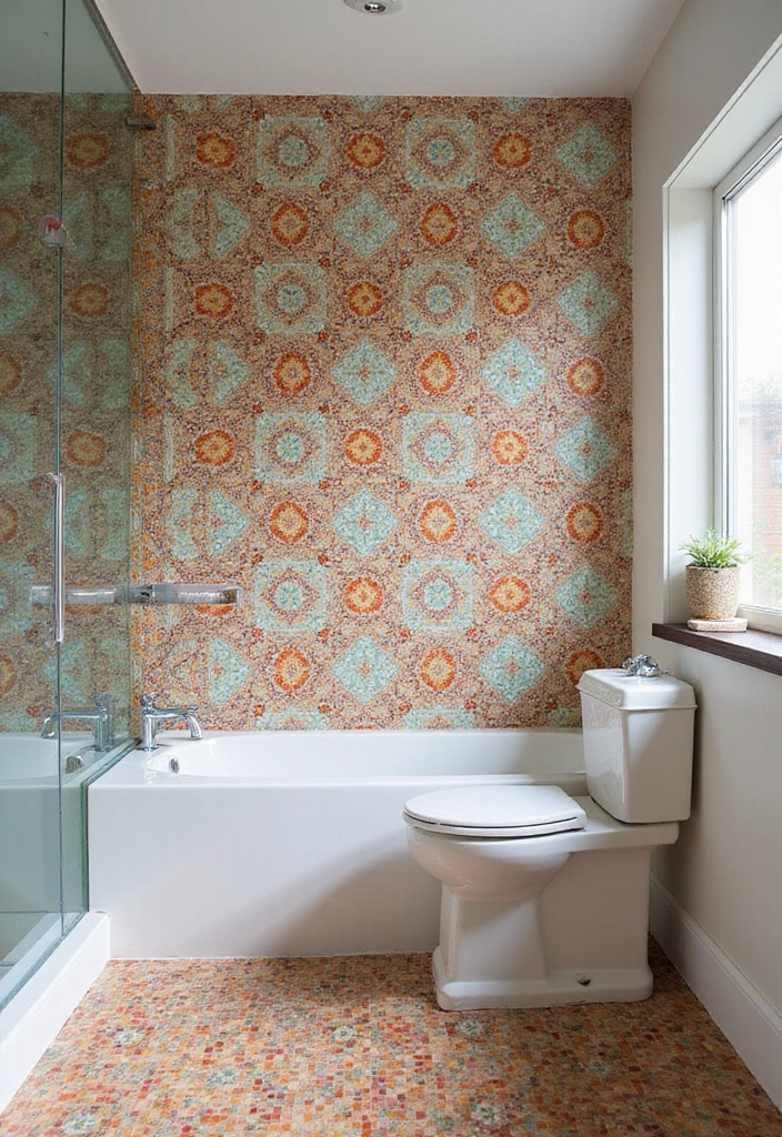 10 Stunning Mosaic Bathroom Ideas That Will Transform Your Space (You Won't Believe #5!) - 1. Colorful Mosaic Walls