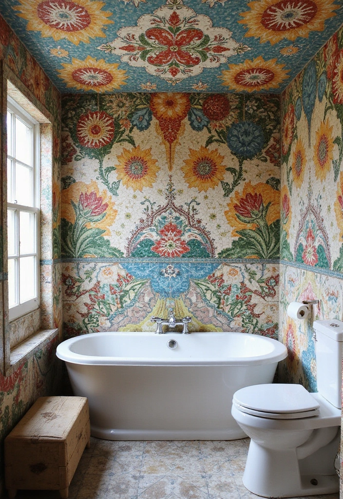 10 Stunning Mosaic Bathroom Ideas That Will Transform Your Space (You Won't Believe #5!) - 8. Mosaic Tile Ceilings