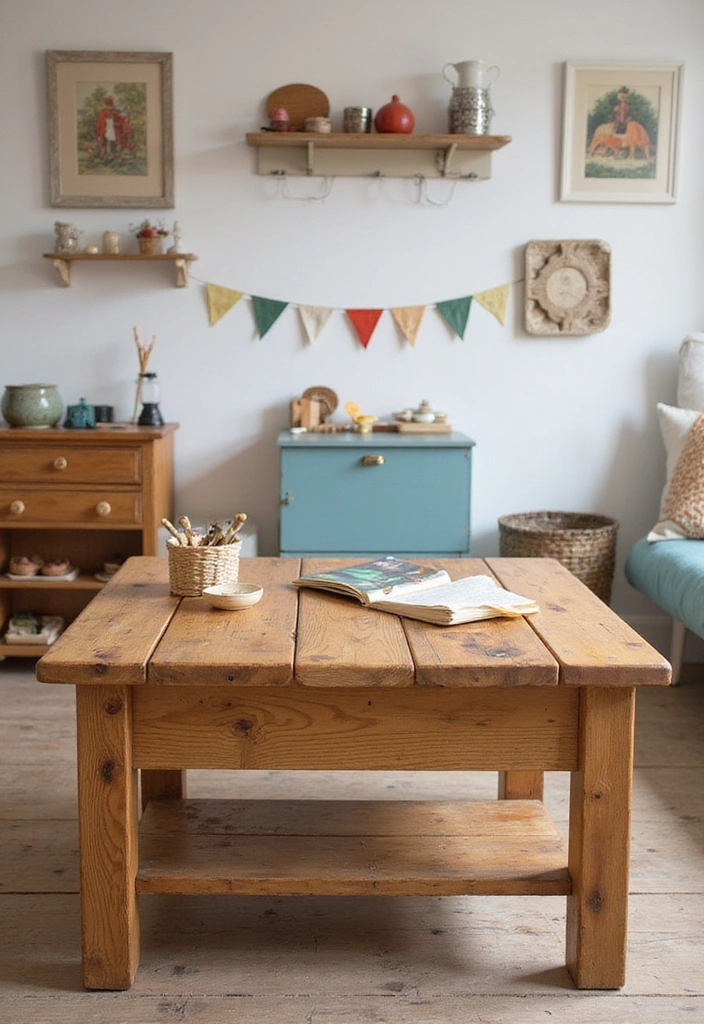 10 Versatile Play Tables for Kids That Double as Storage (You'll Love #3!) - 7. Rustic Farmhouse Play Table