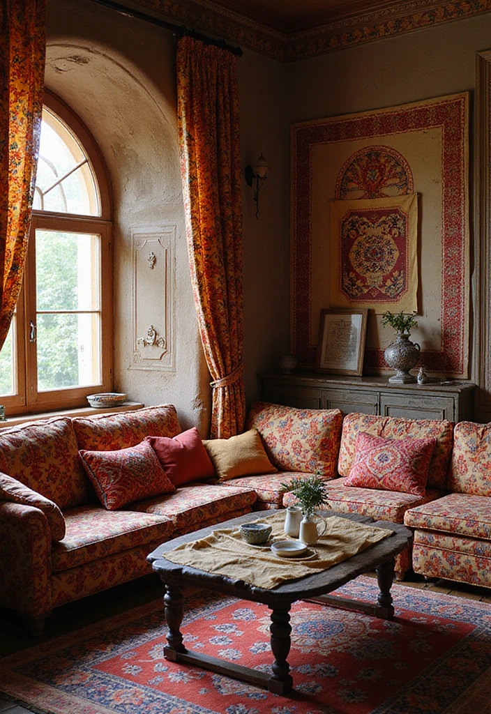 10 Vibrant Indian Decor Ideas That Will Add Spice to Your Home (You Can’t Miss #7!) - 4. Ethnic Patterns in Fabrics