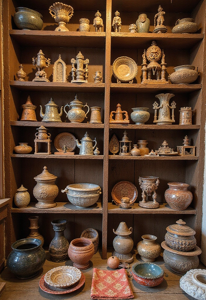 10 Vibrant Indian Decor Ideas That Will Add Spice to Your Home (You Can’t Miss #7!) - 7. Cultural Artifacts