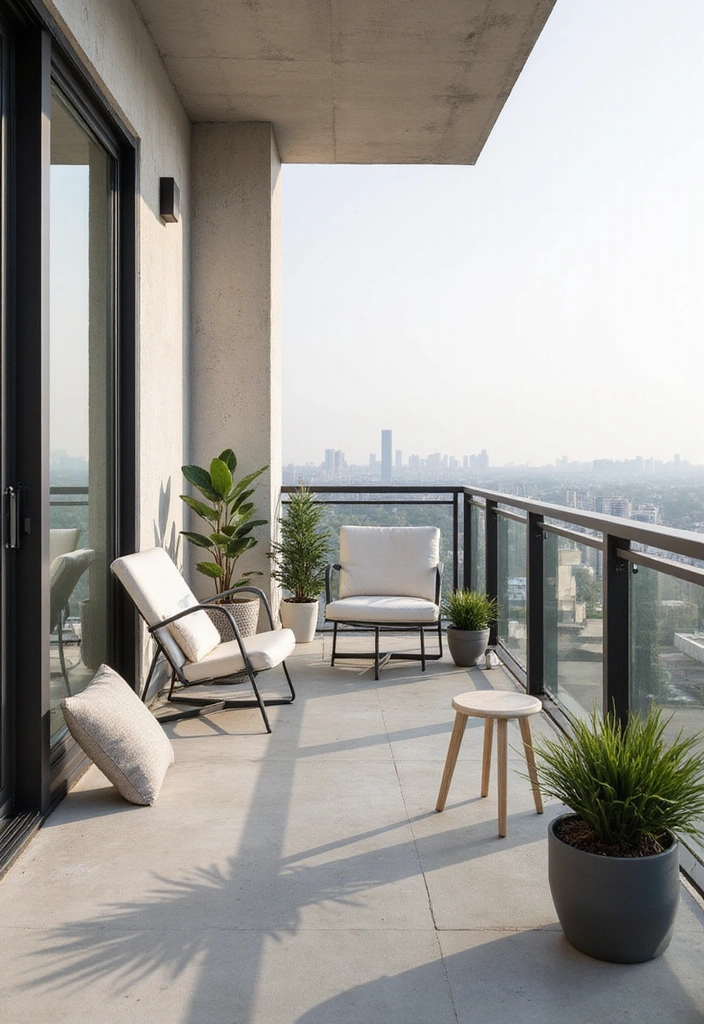 12 Eye-Catching Balcony Patterns That'll Make You Want to Spend All Day Outside! - 6. Minimalist Elegance