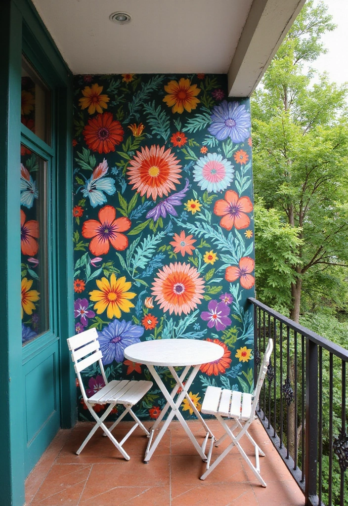12 Eye-Catching Balcony Patterns That'll Make You Want to Spend All Day Outside! - 8. Artistic Murals