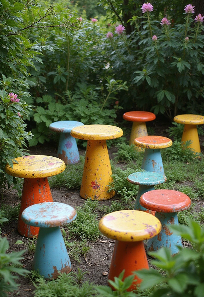 12 Fancy Garden Chairs That Will Transform Your Outdoor Space Into a Chic Retreat! - 11. Playful Garden Stool