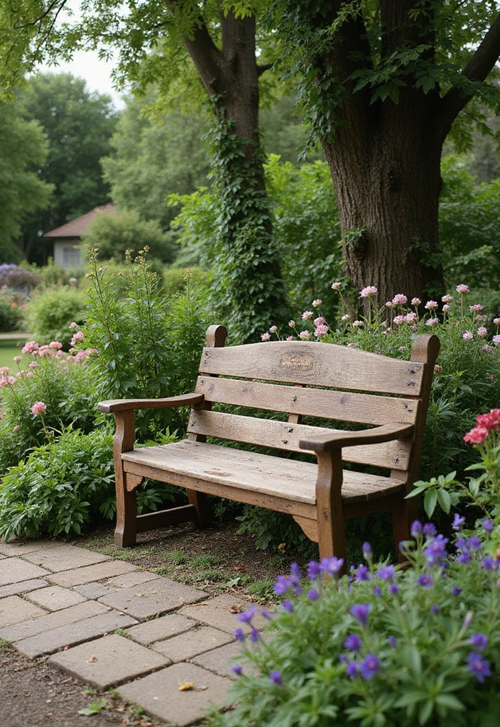 12 Fancy Garden Chairs That Will Transform Your Outdoor Space Into a Chic Retreat! - 12. Rustic Wooden Bench