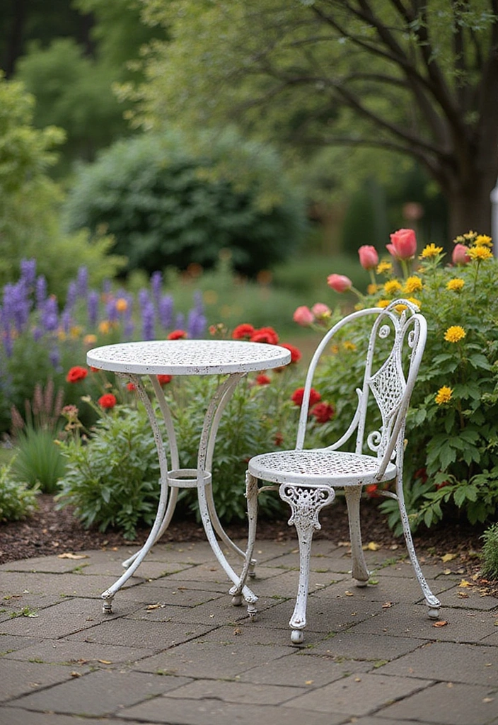 12 Fancy Garden Chairs That Will Transform Your Outdoor Space Into a Chic Retreat! - 2. Vintage Metal Bistro Set