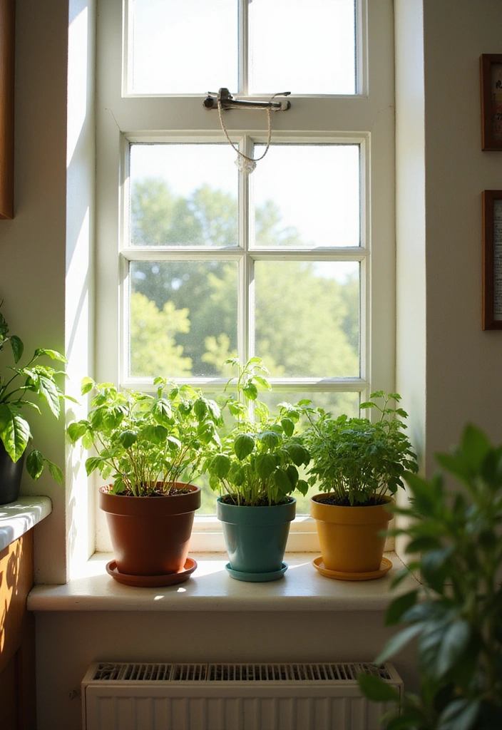 12 Indoor Herb Garden Ideas That Will Spice Up Your Cooking (Wait Until You See #4!) - 1. Windowsill Herb Garden