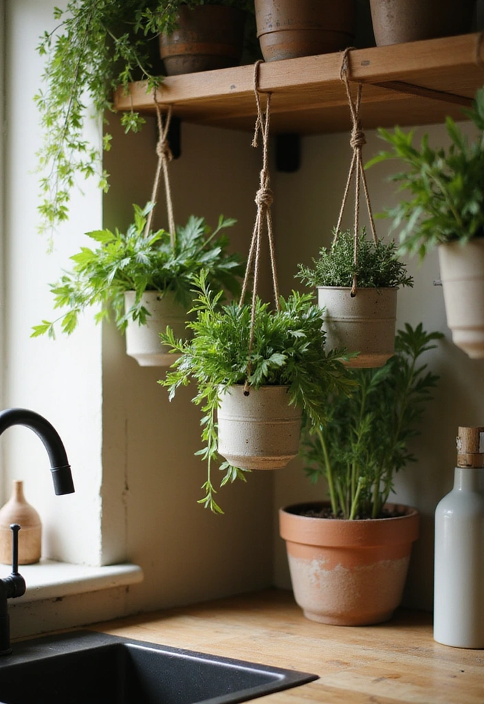 12 Indoor Herb Garden Ideas That Will Spice Up Your Cooking (Wait Until You See #4!) - 2. Hanging Planter Garden