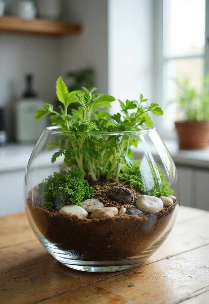 12 Indoor Herb Garden Ideas That Will Spice Up Your Cooking (Wait Until You See #4!) - 5. Herb Terrarium