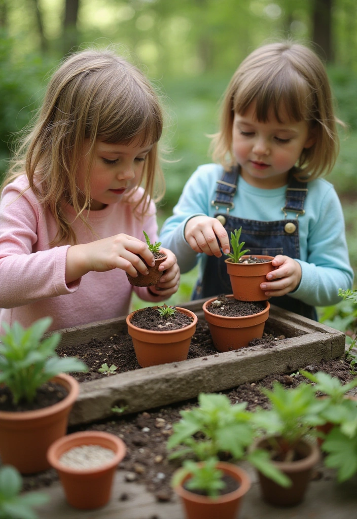 12 Interactive Kids Party Decor Ideas That'll Keep Little Hands Busy! - 9. Mini Garden Planting Station