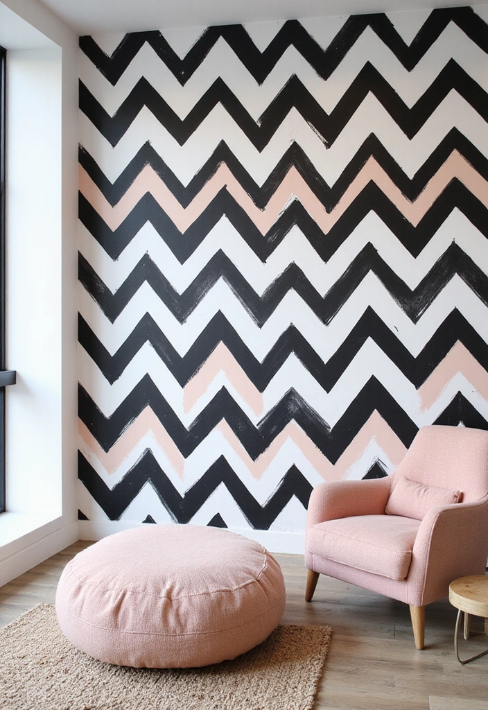 12 Stunning Geometric Wall Color Patterns That Will Transform Your Space (You Won't Believe #5!) - 6. Modern Zigzag Designs