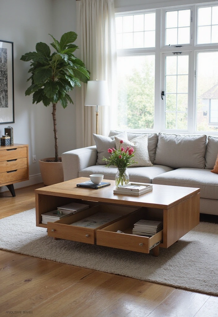 12 Stunning Living Room Storage Ideas That'll Transform Your Space Instantly! - 6. Under-Table Storage