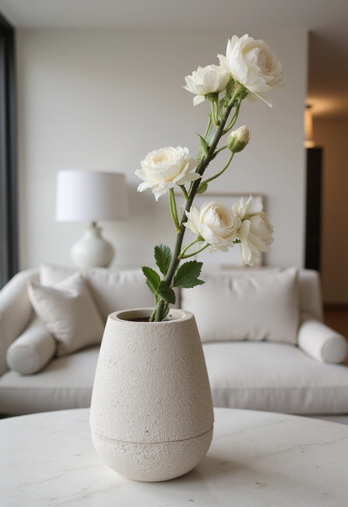 12 Stunning Vase Decor Ideas That’ll Transform Your Home into a Floral Wonderland! - 5. Minimalist Stone Vases