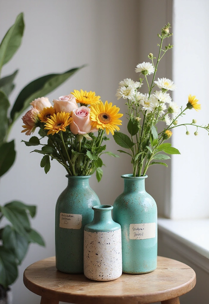12 Stunning Vase Decor Ideas That’ll Transform Your Home into a Floral Wonderland! - 9. Creative Upcycled Materials