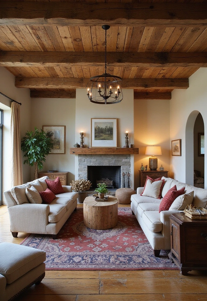 12 Stunning Wall Beam Ideas That'll Transform Your Home into a Rustic Retreat! - 1. Reclaimed Wood Beams for Authentic Charm
