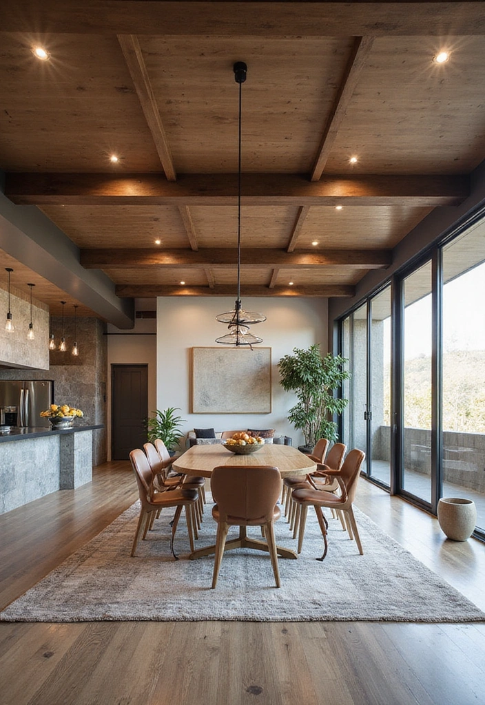 12 Stunning Wall Beam Ideas That'll Transform Your Home into a Rustic Retreat! - 4. Floating Beams for a Modern Twist