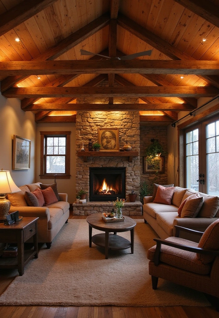 12 Stunning Wall Beam Ideas That'll Transform Your Home into a Rustic Retreat! - 5. Beams with Integrated Lighting for a Cozy Glow