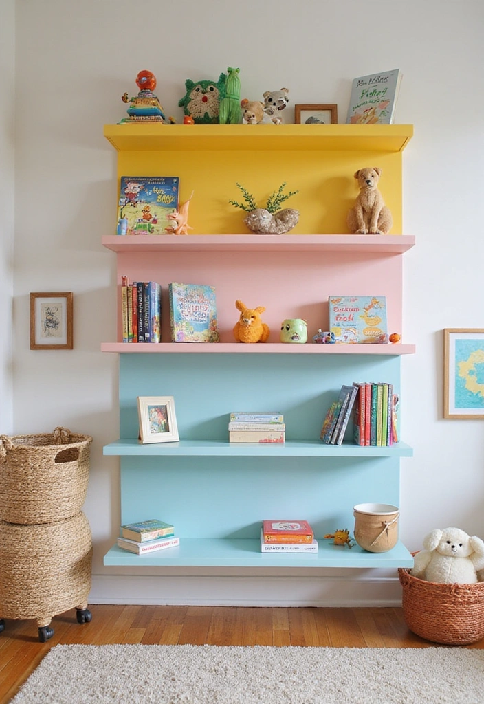 13 Genius Play Space Organization Hacks That'll Keep the Chaos at Bay! - 3. Wall-Mounted Shelving