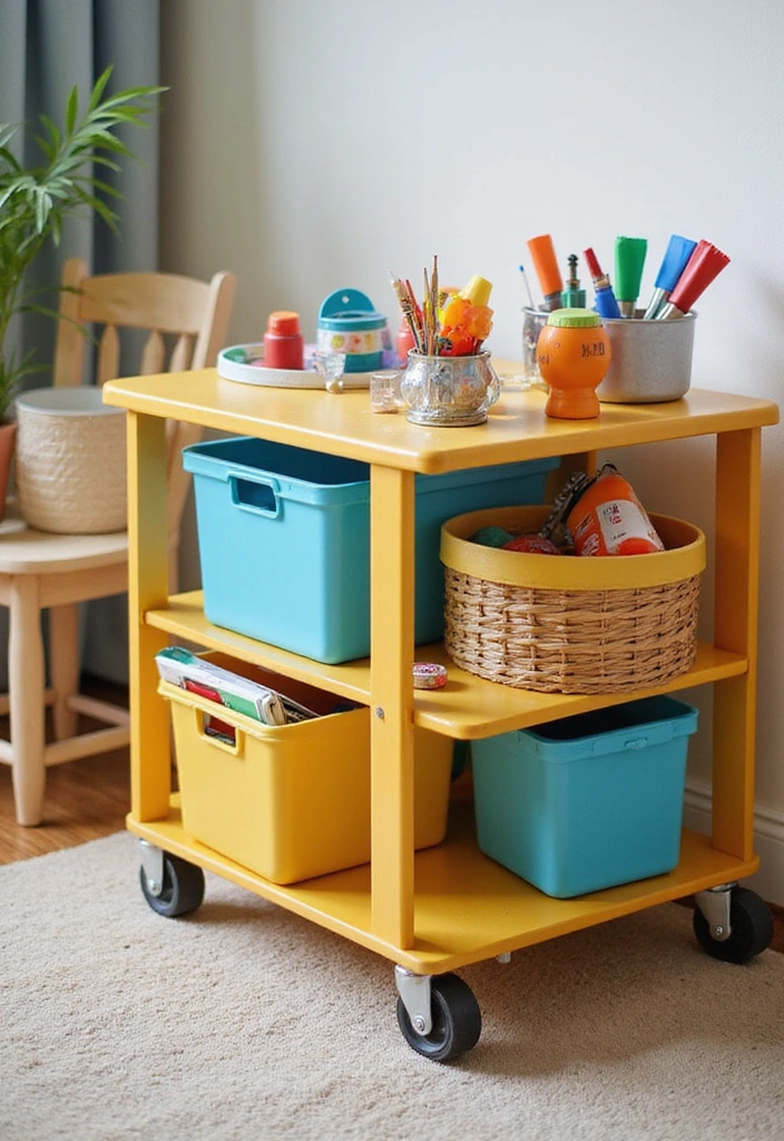 13 Genius Play Space Organization Hacks That'll Keep the Chaos at Bay! - 5. Rolling Carts for Easy Access