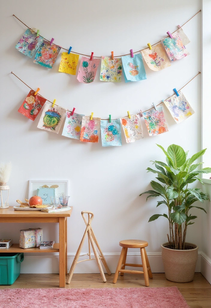 13 Genius Play Space Organization Hacks That'll Keep the Chaos at Bay! - 6. Art Display Wire