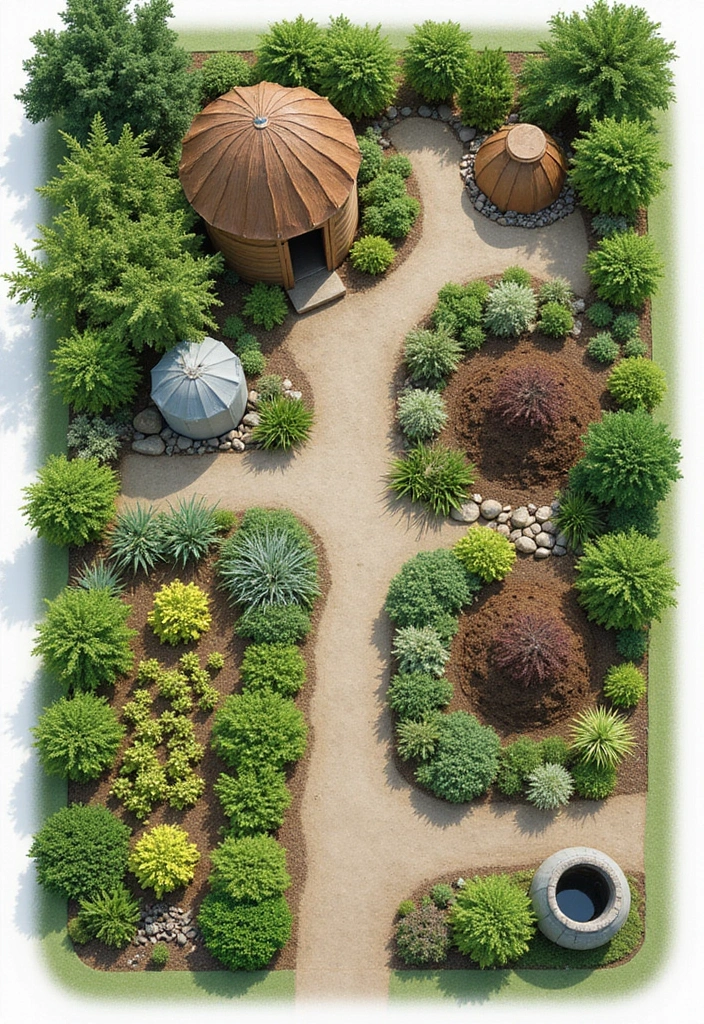 13 Innovative Monsoon Garden Layouts That Maximize Space and Style (Find Your Favorite!) - 7. The Sustainable Garden