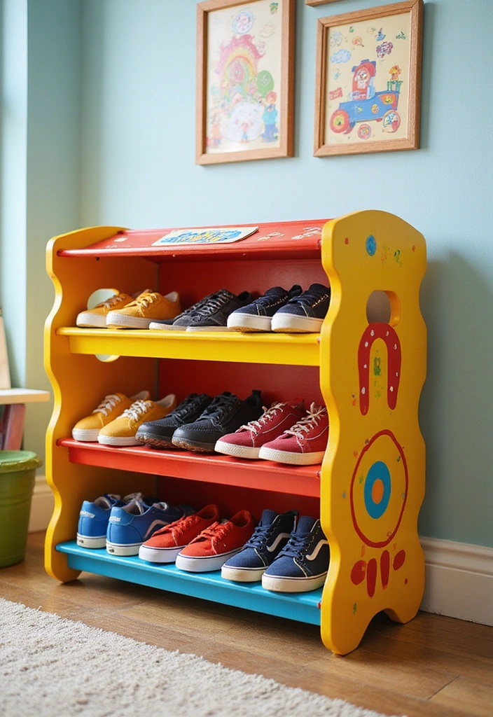 13 Whimsical Shoe Racks for Kids That Spark Imagination (You Won't Believe #7!) - 12. Fantasy Train Shoe Rack