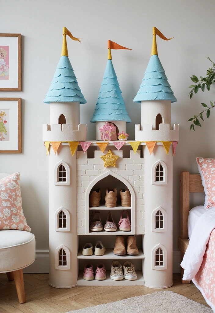 13 Whimsical Shoe Racks for Kids That Spark Imagination (You Won't Believe #7!) - 4. Magical Castle Shoe Rack