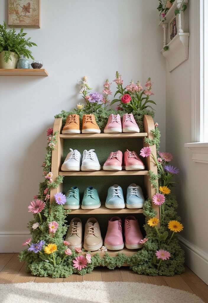 13 Whimsical Shoe Racks for Kids That Spark Imagination (You Won't Believe #7!) - 8. Fairy Garden Shoe Rack