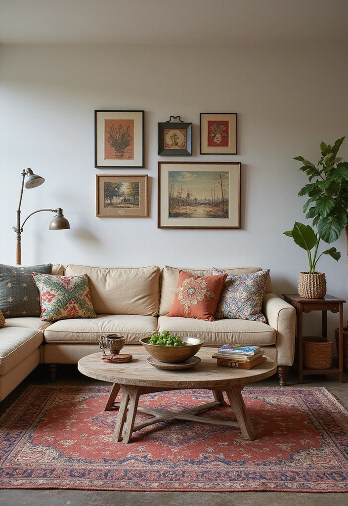 14 Neutral Living Room Ideas with Beige Accents (Get Ready to Be Inspired!) - 8. Vintage Eclectic
