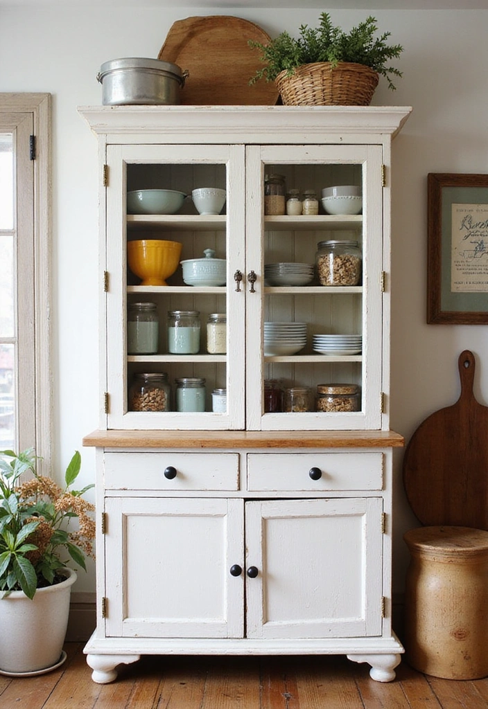 14 Rustic Wooden Cabinets That Will Bring Farmhouse Charm to Your Home (You’ll Love #2!) - 1. The Classic Farmhouse Pantry Cabinet