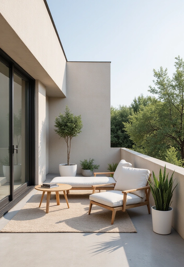 14 Stunning Balcony Decor Themes That Will Inspire Your Next Outdoor Project! - 2. Modern Minimalism