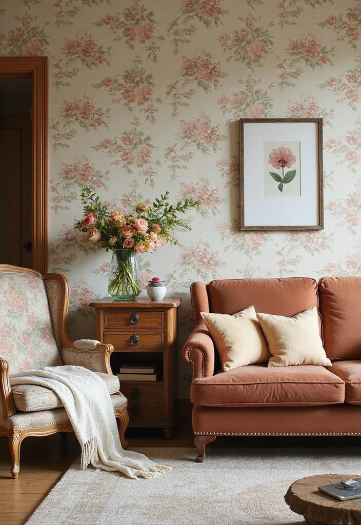 14 Vintage Wallpaper Patterns That Will Make Your Home Timeless! - 1. Floral Flourish