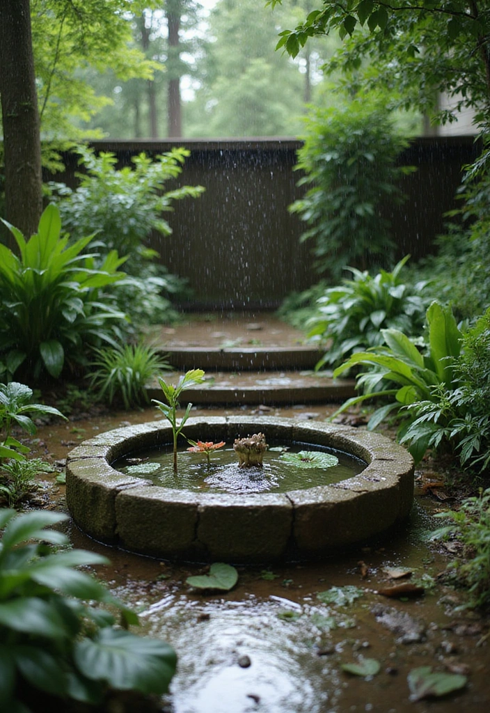 15 Cozy Backyard Decor Ideas for Monsoon Days That'll Make You Love the Rain! - 12. Sound of Rain Water Features