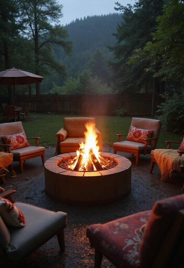 15 Cozy Backyard Decor Ideas for Monsoon Days That'll Make You Love the Rain! - 5. Outdoor Fire Pit