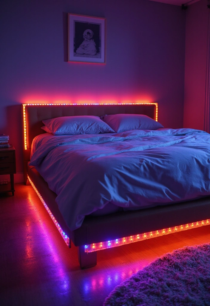 15 Cozy Bedroom Lighting Hacks That Will Set the Mood (Try Not to Fall Asleep Before #10!) - 10. Color-Changing Lights for Fun