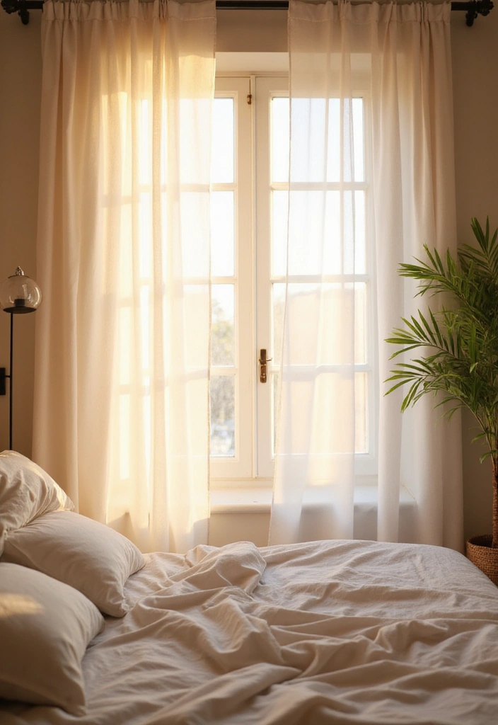 15 Cozy Bedroom Lighting Hacks That Will Set the Mood (Try Not to Fall Asleep Before #10!) - 14. Utilize Natural Light with Sheer Curtains