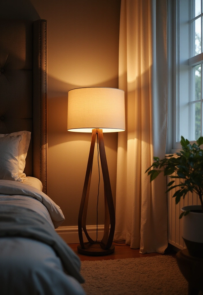 15 Cozy Bedroom Lighting Hacks That Will Set the Mood (Try Not to Fall Asleep Before #10!) - 4. Floor Lamps for a Statement Piece
