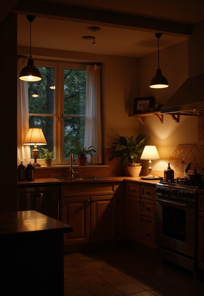 15 Cozy Kitchen Cafe Decor Ideas That Will Make You Want to Brew Another Cup! - 3. Warm Lighting